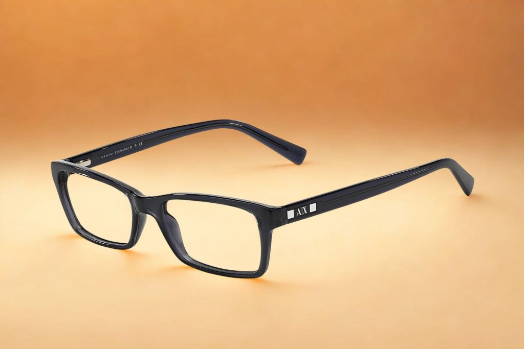 Armani Exchange AX3007 black rectangular glasses