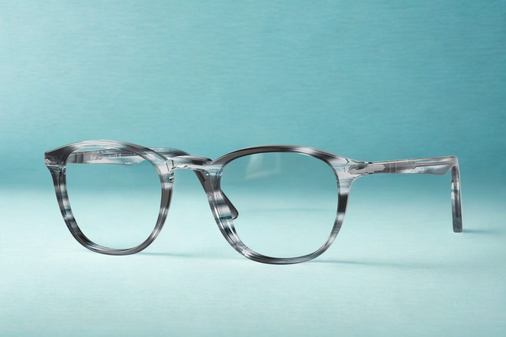 Persol PO3143V glasses with gray tortoiseshell frames