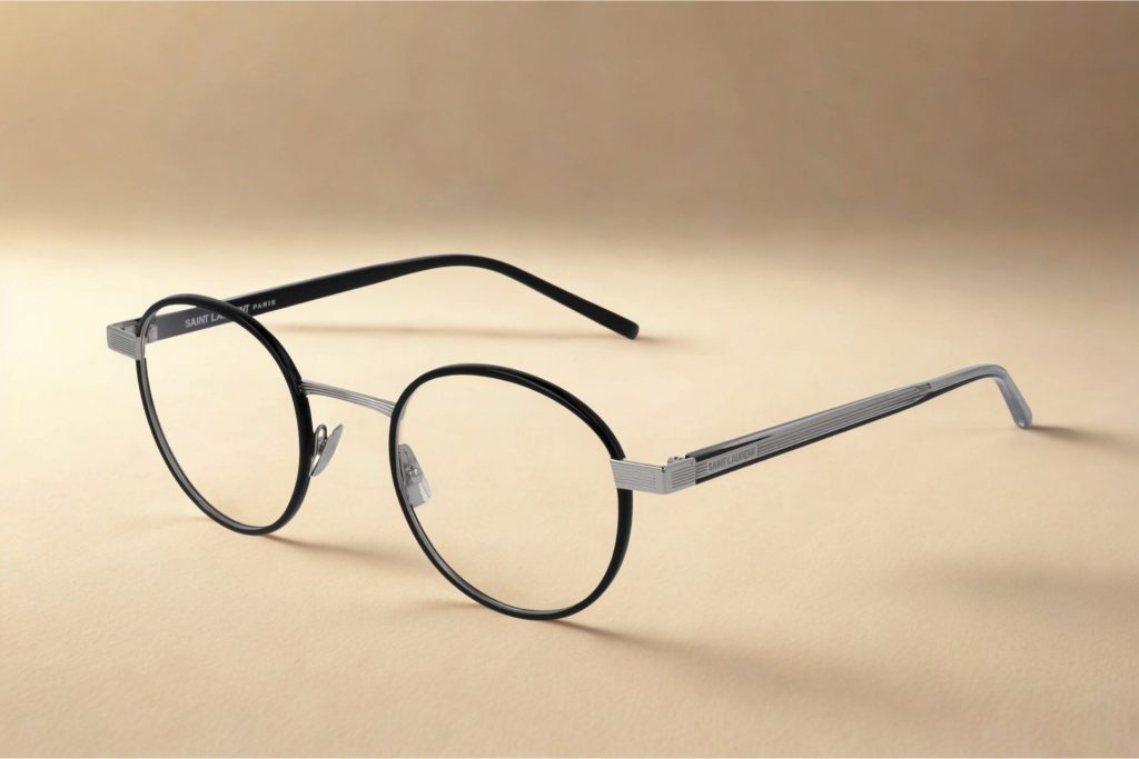 Saint Laurent SL 125 glasses with round metal frames
