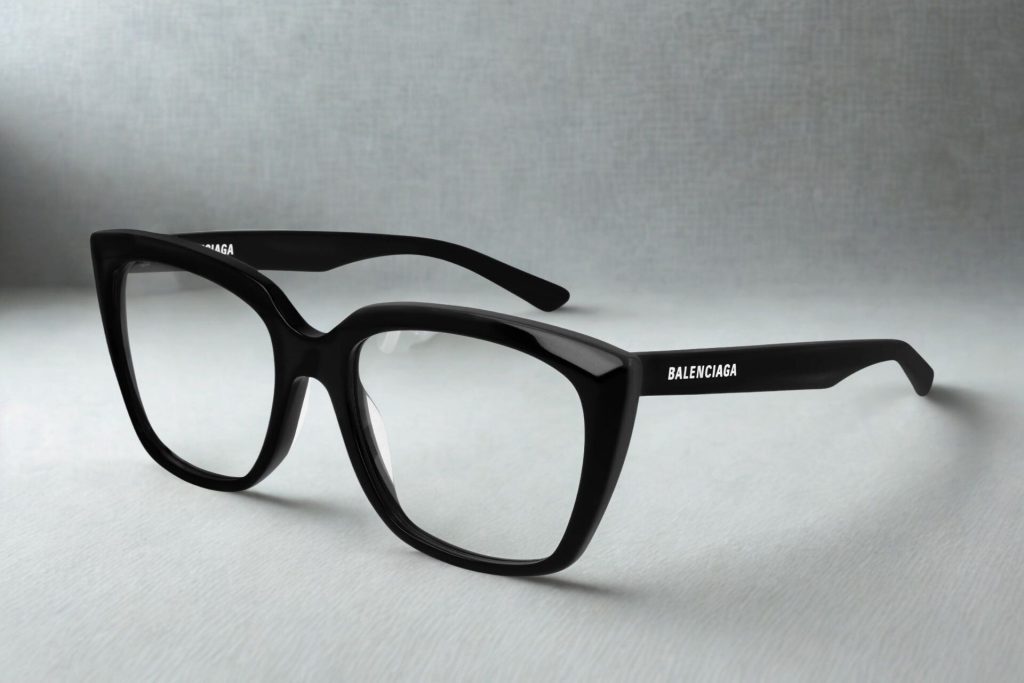 Balenciaga BB0062O black glasses with thick acetate frames