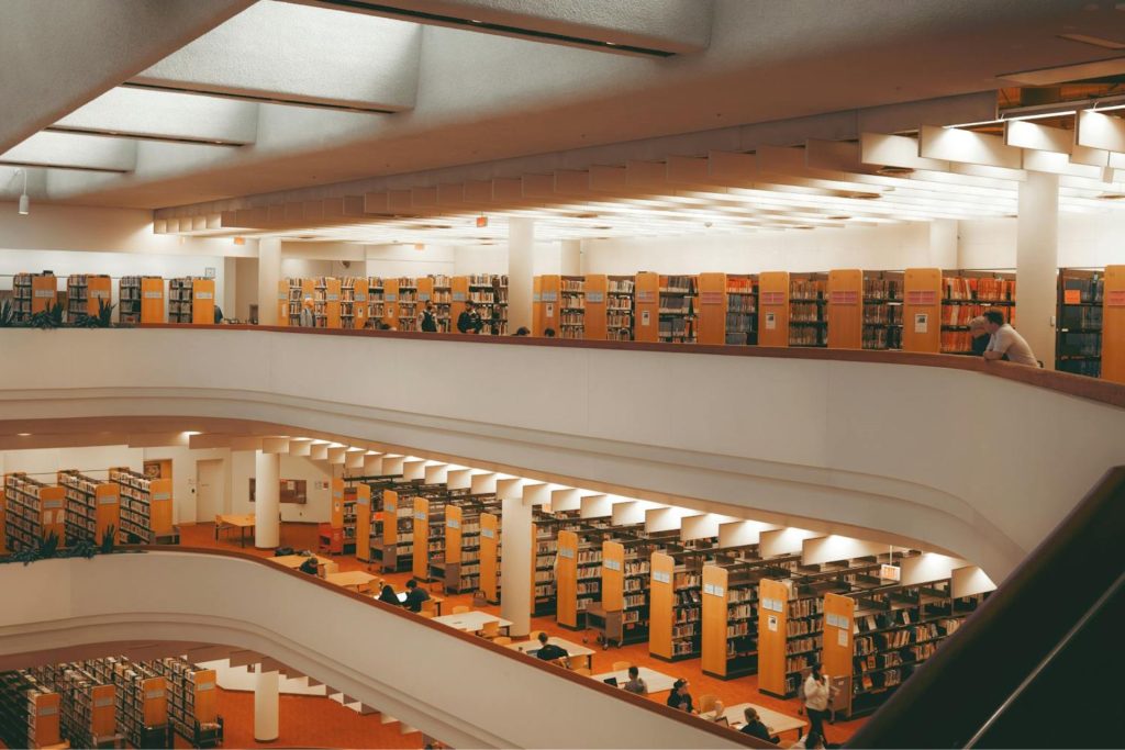 Three-story library
