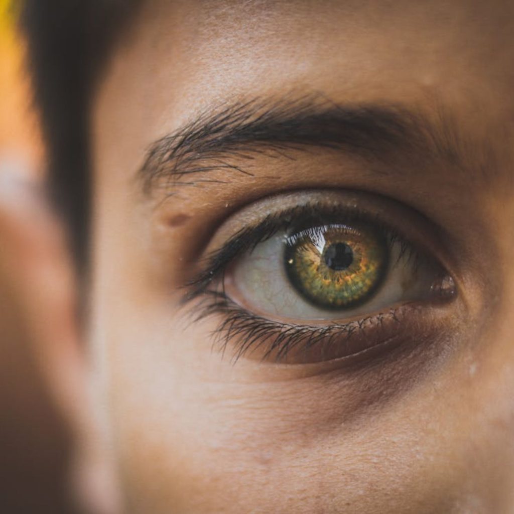 Close-up of a hazel eye