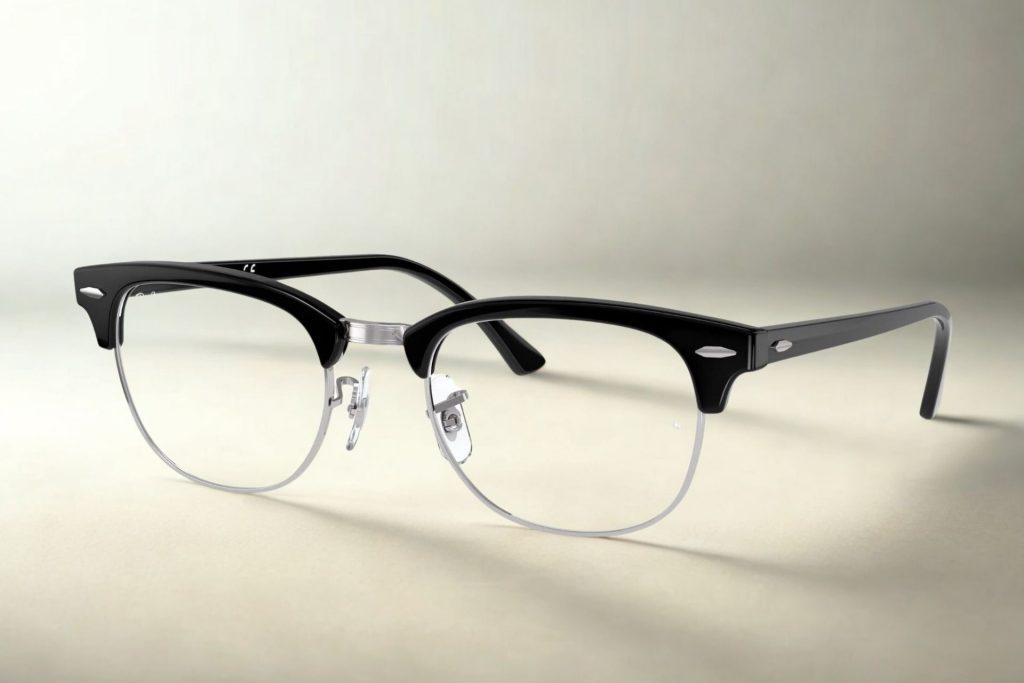 Ray-Ban RX5154 CLUBMASTER semi-rimmed eyeglasses with black rim