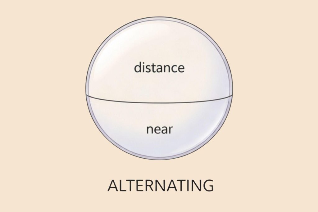 Alternating vision contact lenses