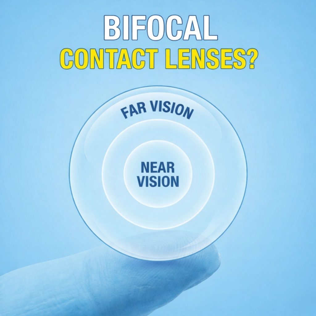 Bifocal contact lenses illustration