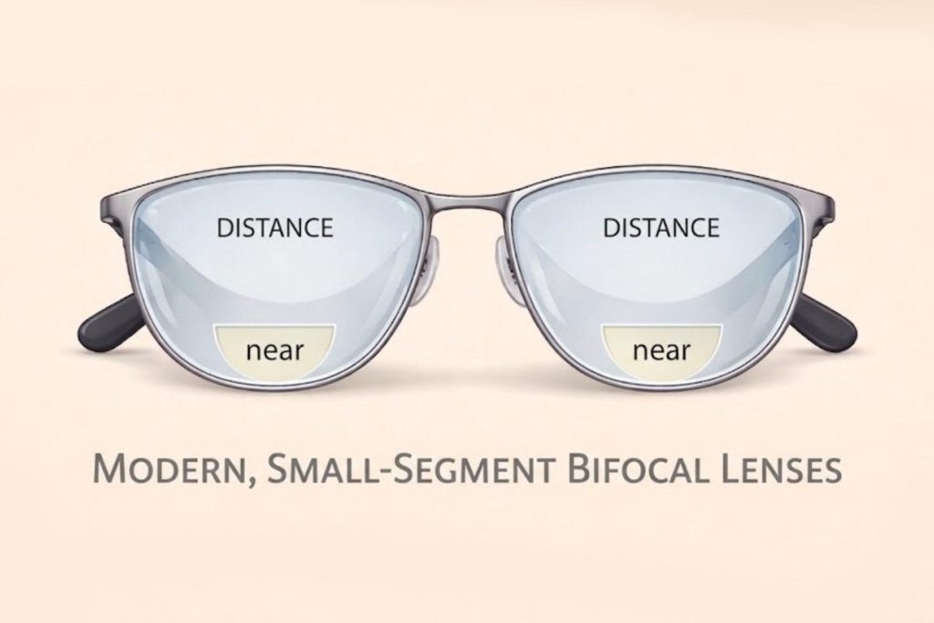Modern bifocal glasses lenses