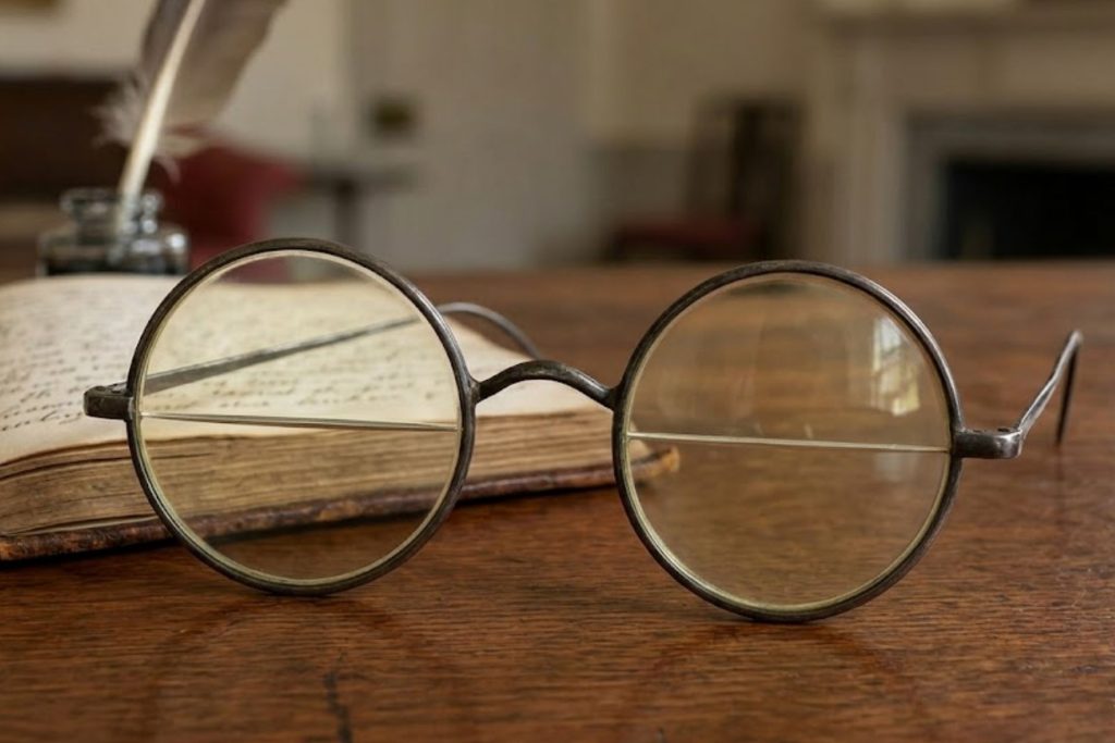 Round glasses on a table