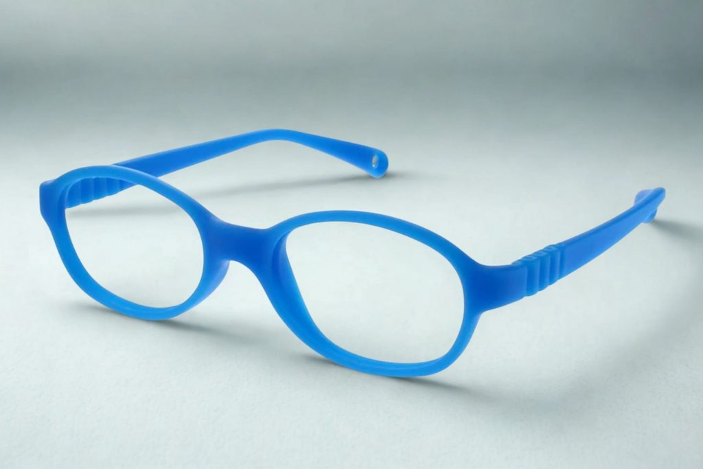 Bright blue glasses