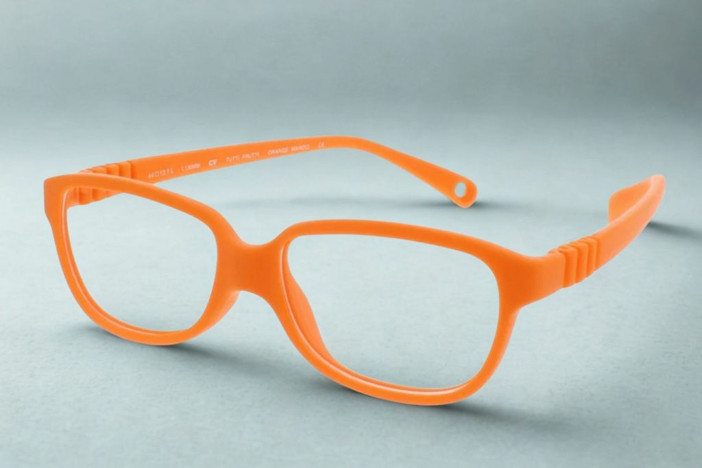 Bright orange glasses
