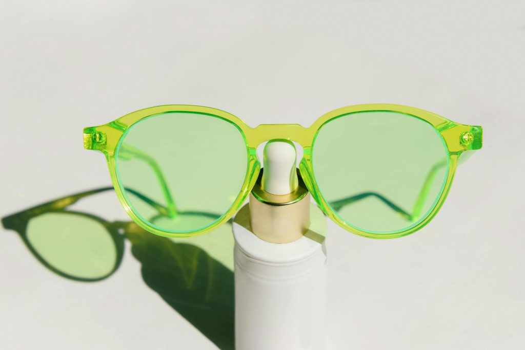 Bright green sunglasses