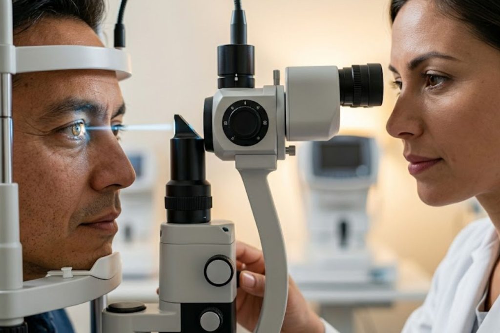 Man getting an eye exam