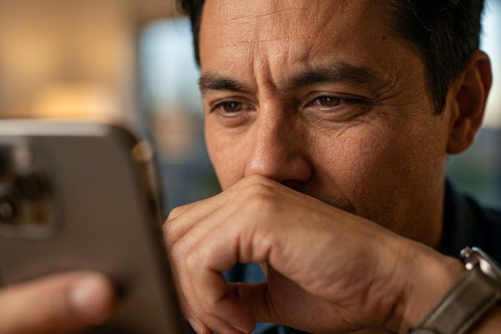 Man looking at phone