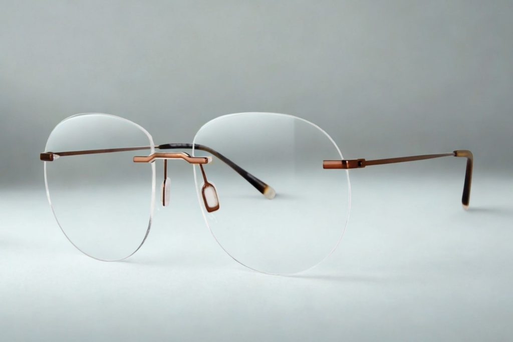Paradigm Cicely round rimless glasses 