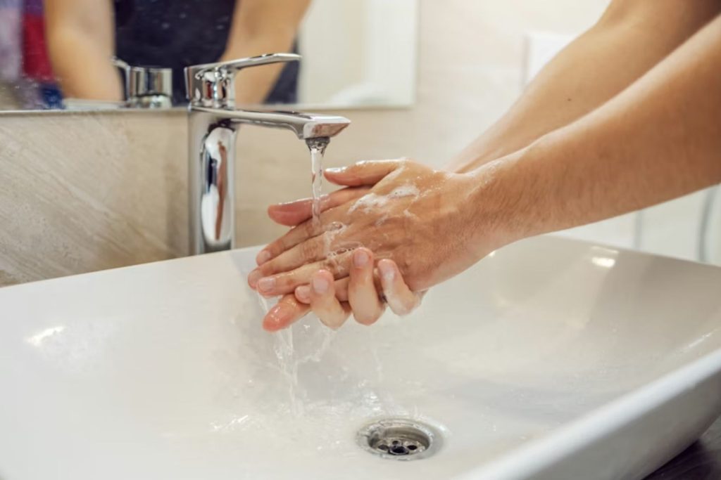 Person washing their hands