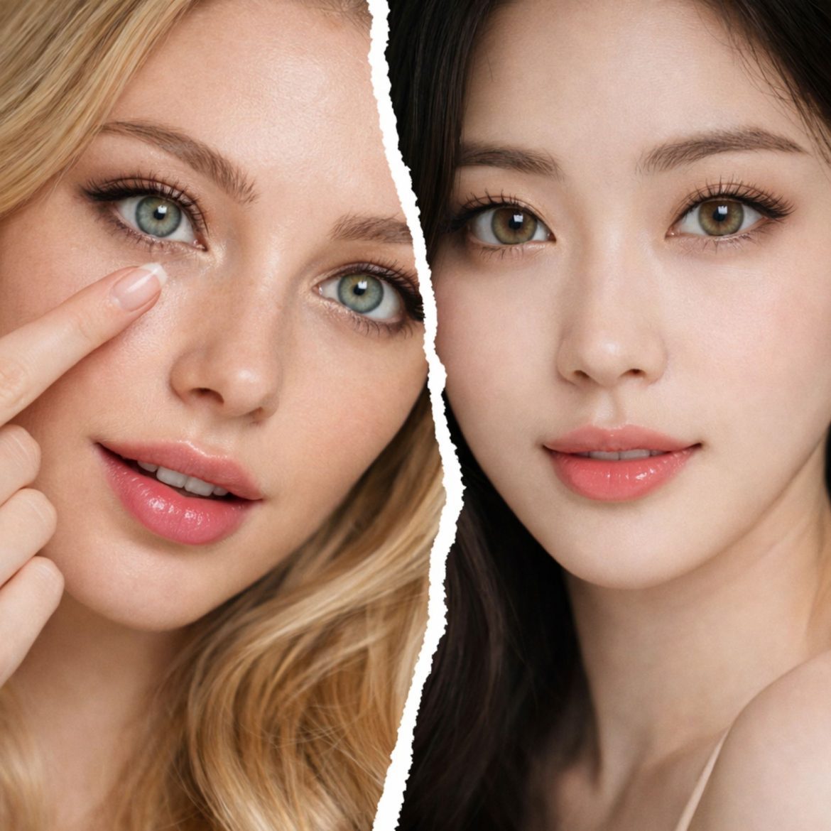 Two women wearing Olens contact lenses