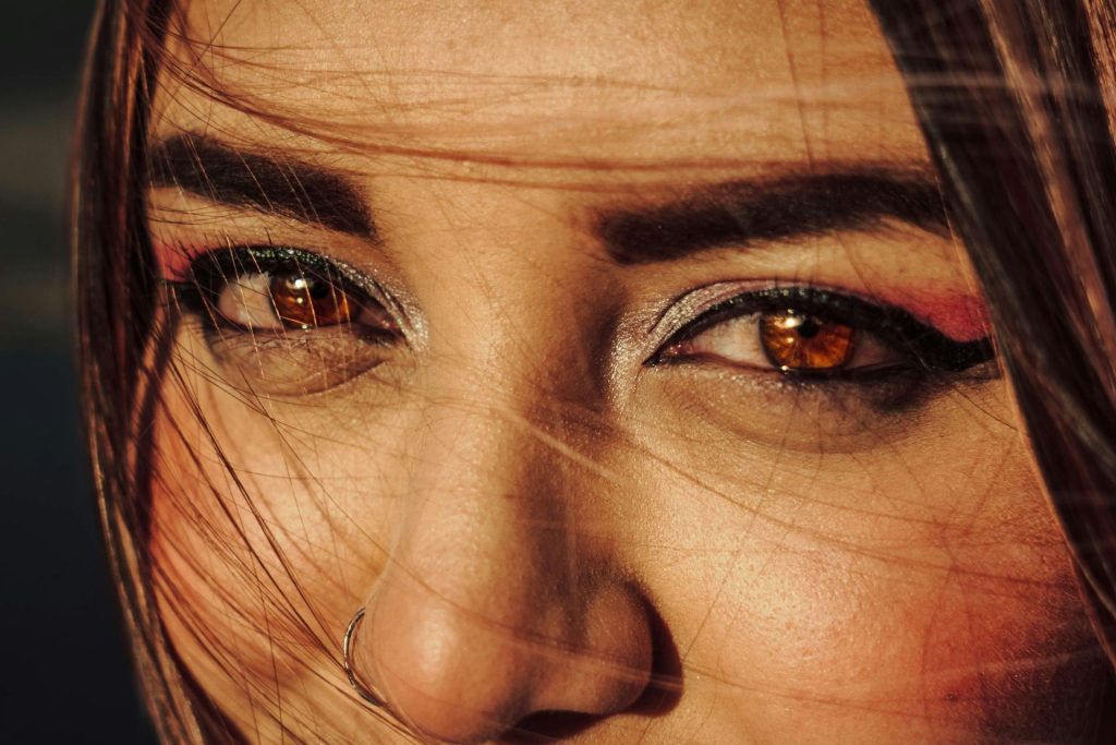 Woman with amber eyes