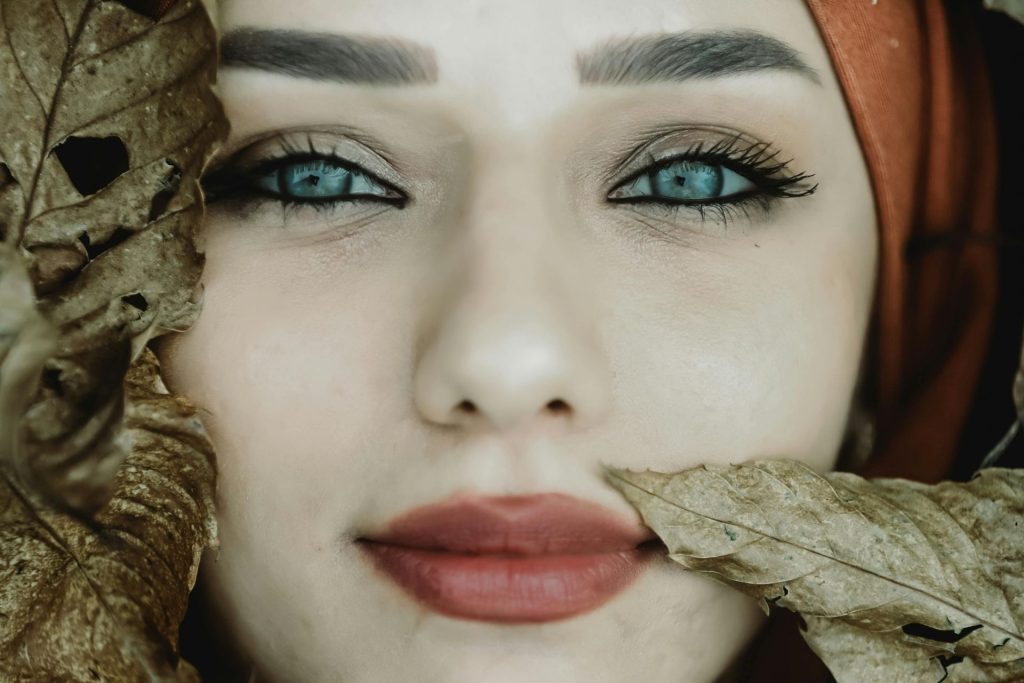 Woman with blue eyes