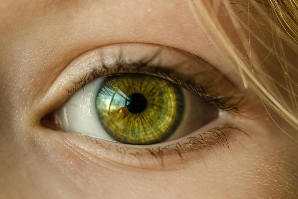 Woman with green eyes