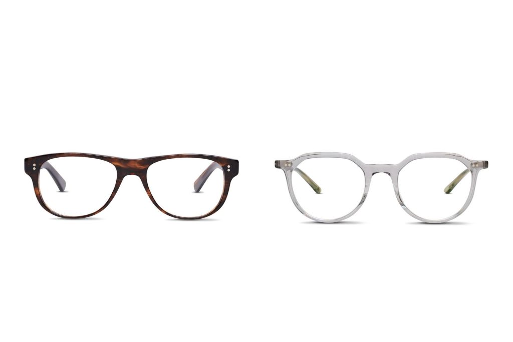  (Left) Aldan 51 horn-rimmed glasses (Right) Burgess clear glasses 