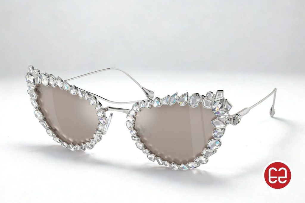 Swarovski SK7011cat-eye silver sunglasses