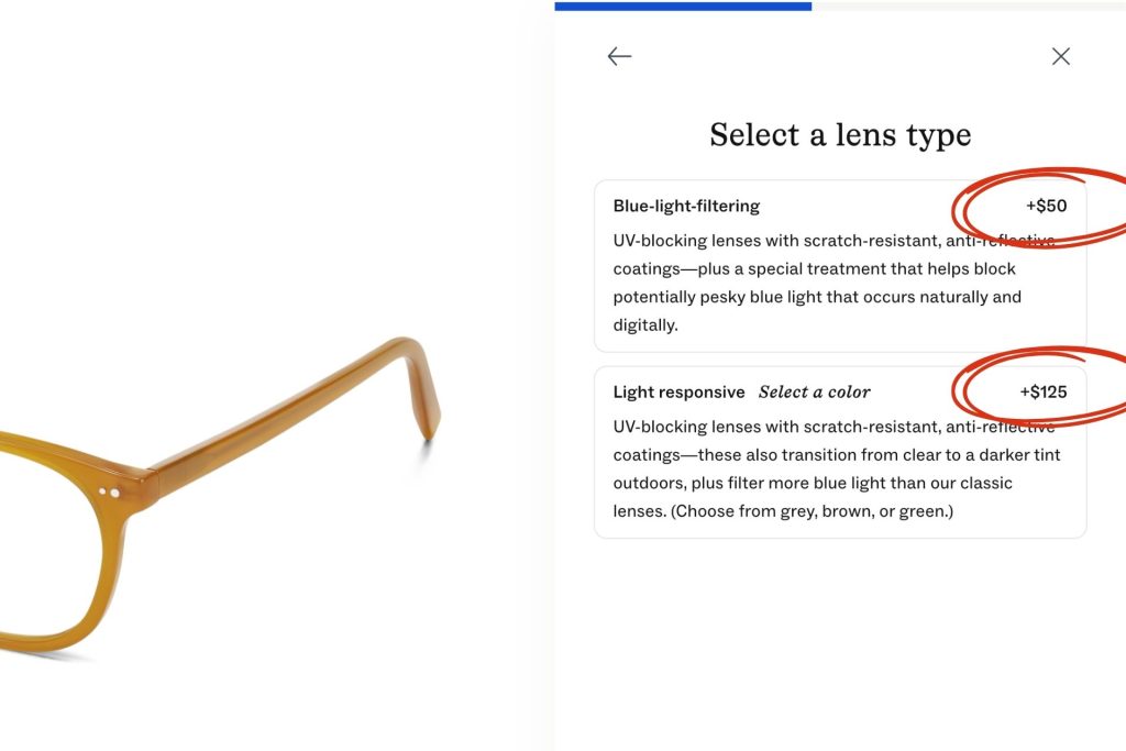 Blue-light filtering and light responsive lenses