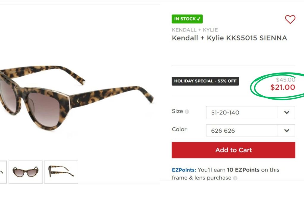 Kendall + Kylie KKS5015 SIENNA sunglasses on EZContacts