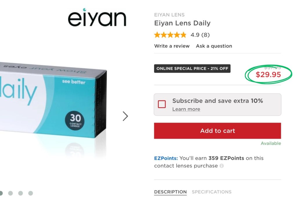 Eiyan contact lenses on EZContacts