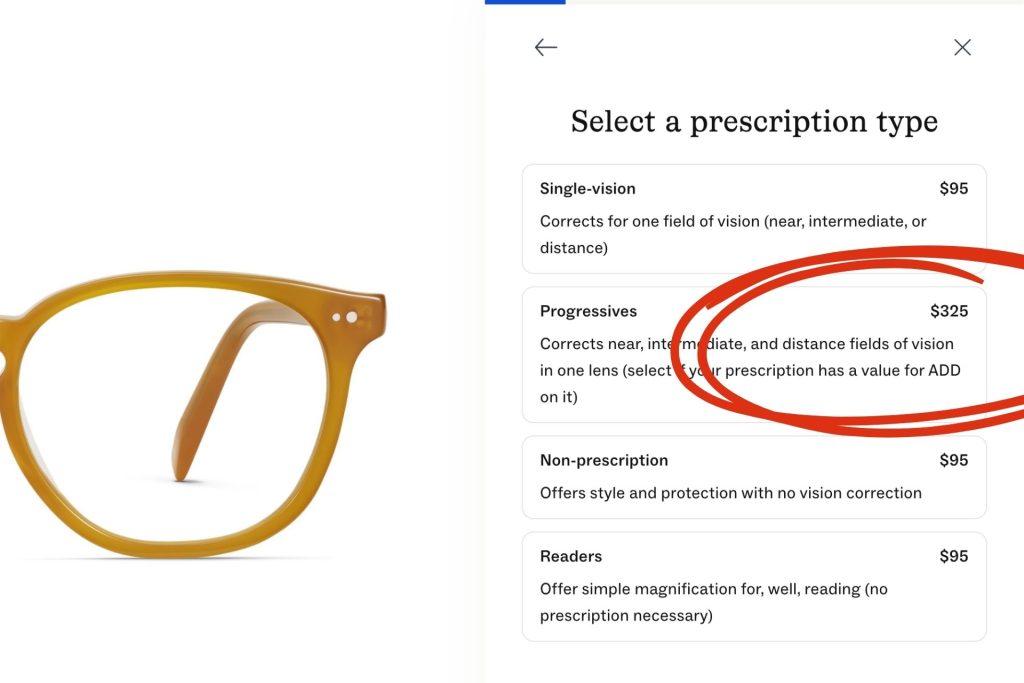 Warby Parker progressive lenses