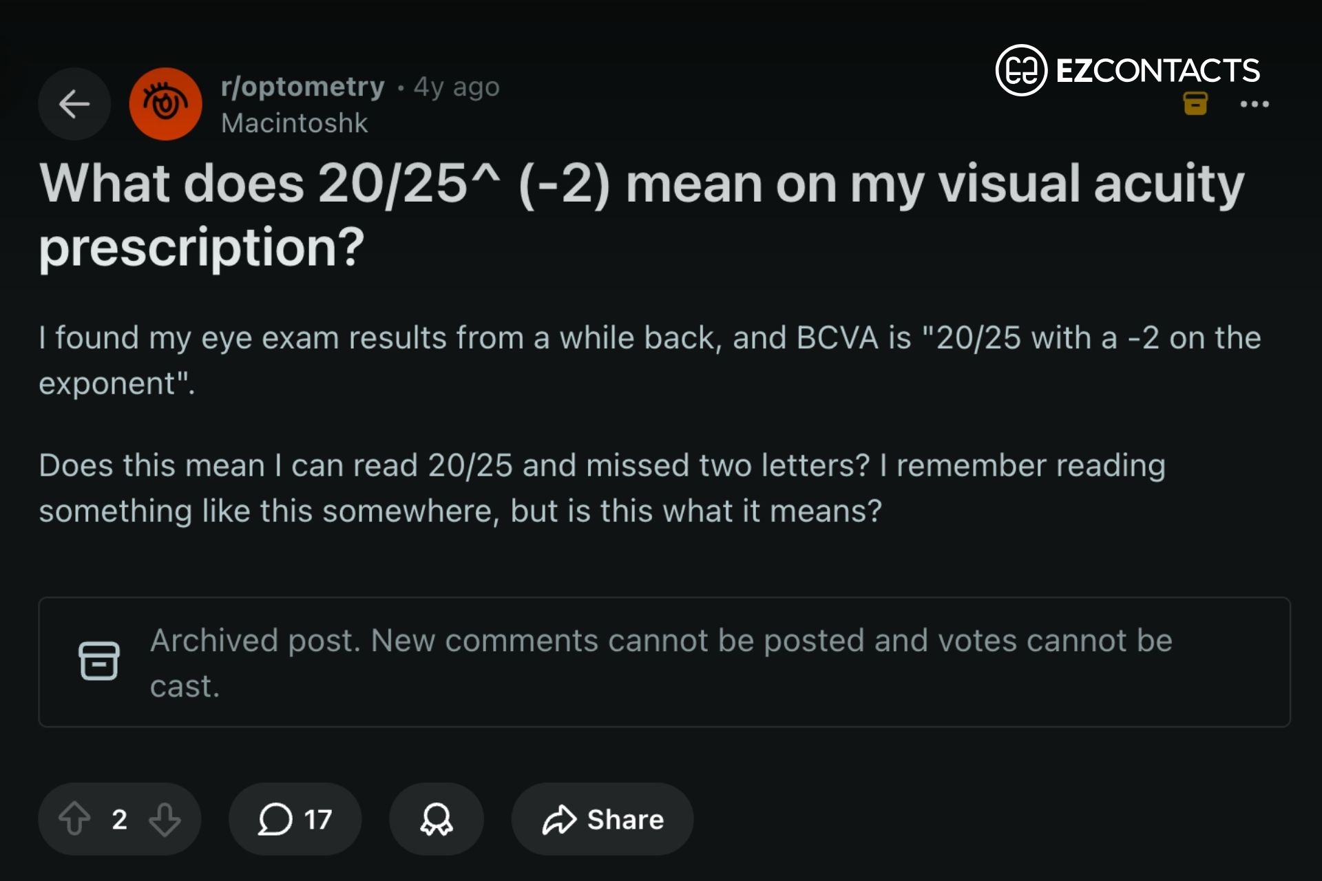 What Does 20/25 Vision Mean? | EZOnTheEyes