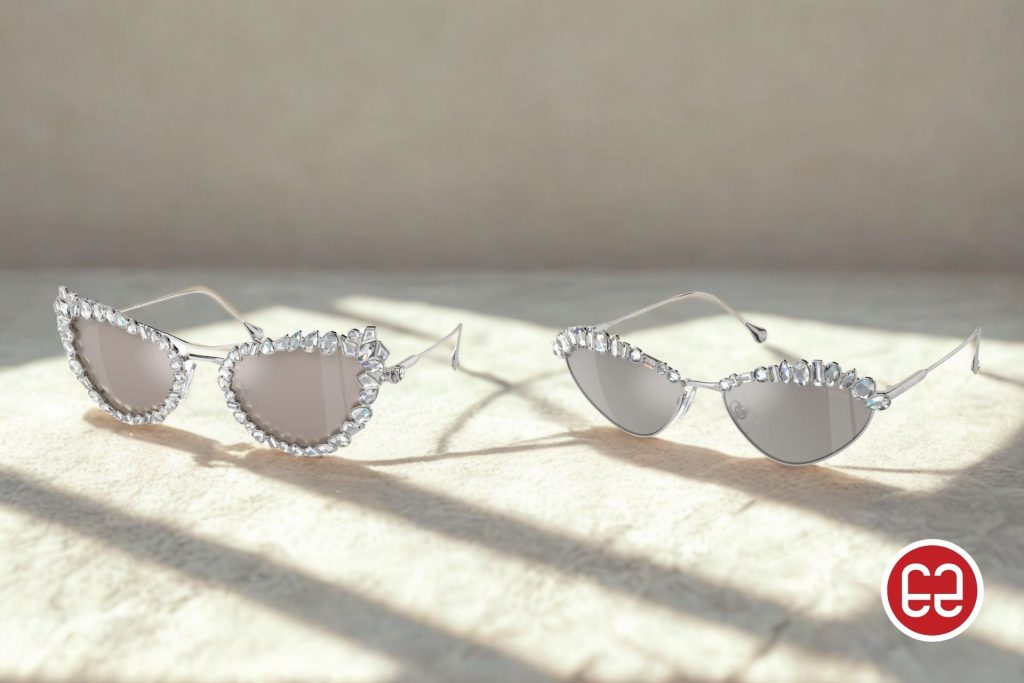 Swarovski crystal and silver sunglasses