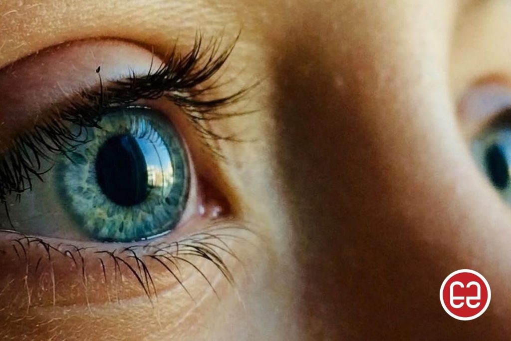 Person with blue eyes

