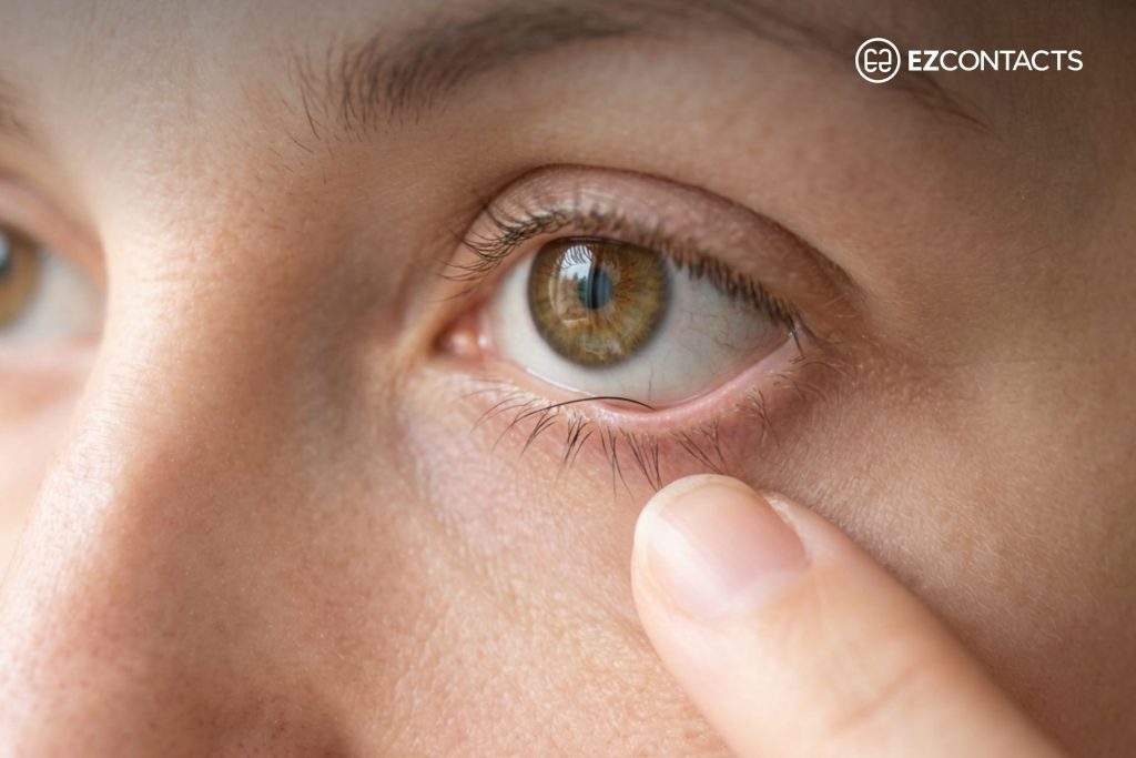 Eyelash stuck in eye