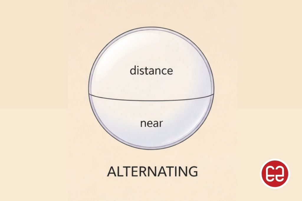 Design of alternating bifocal lenses