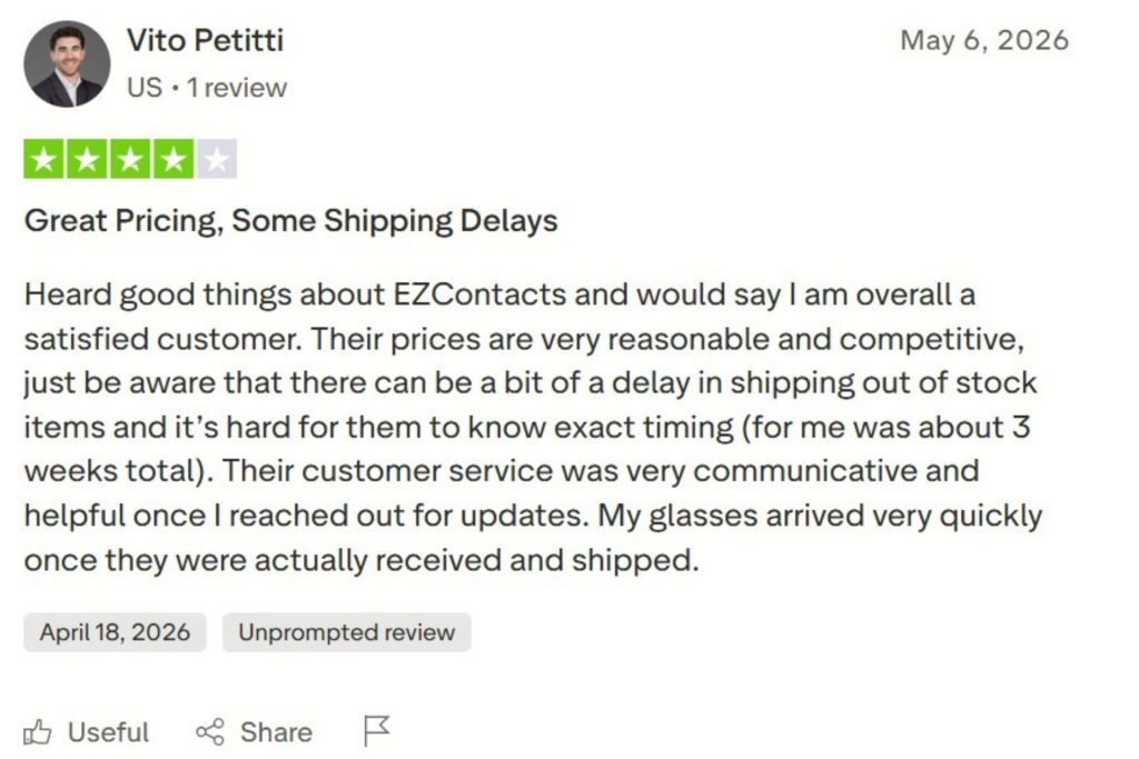 EZContacts customer review