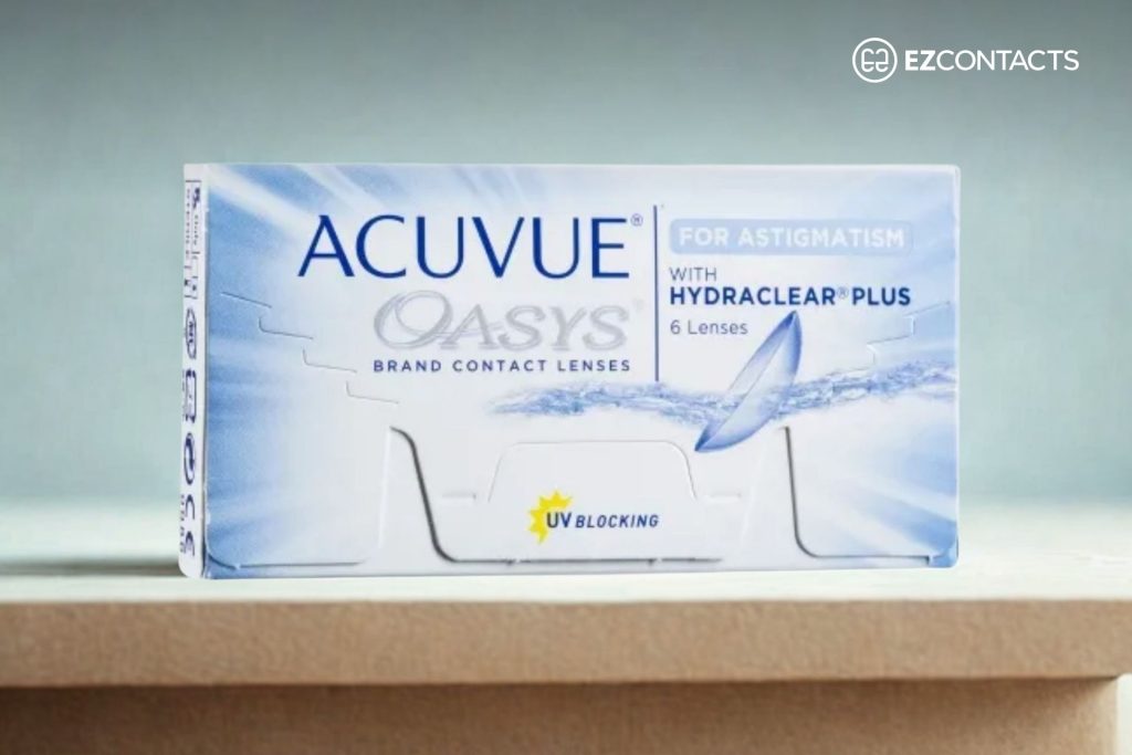 A box of ACUVUE OASYS contacts