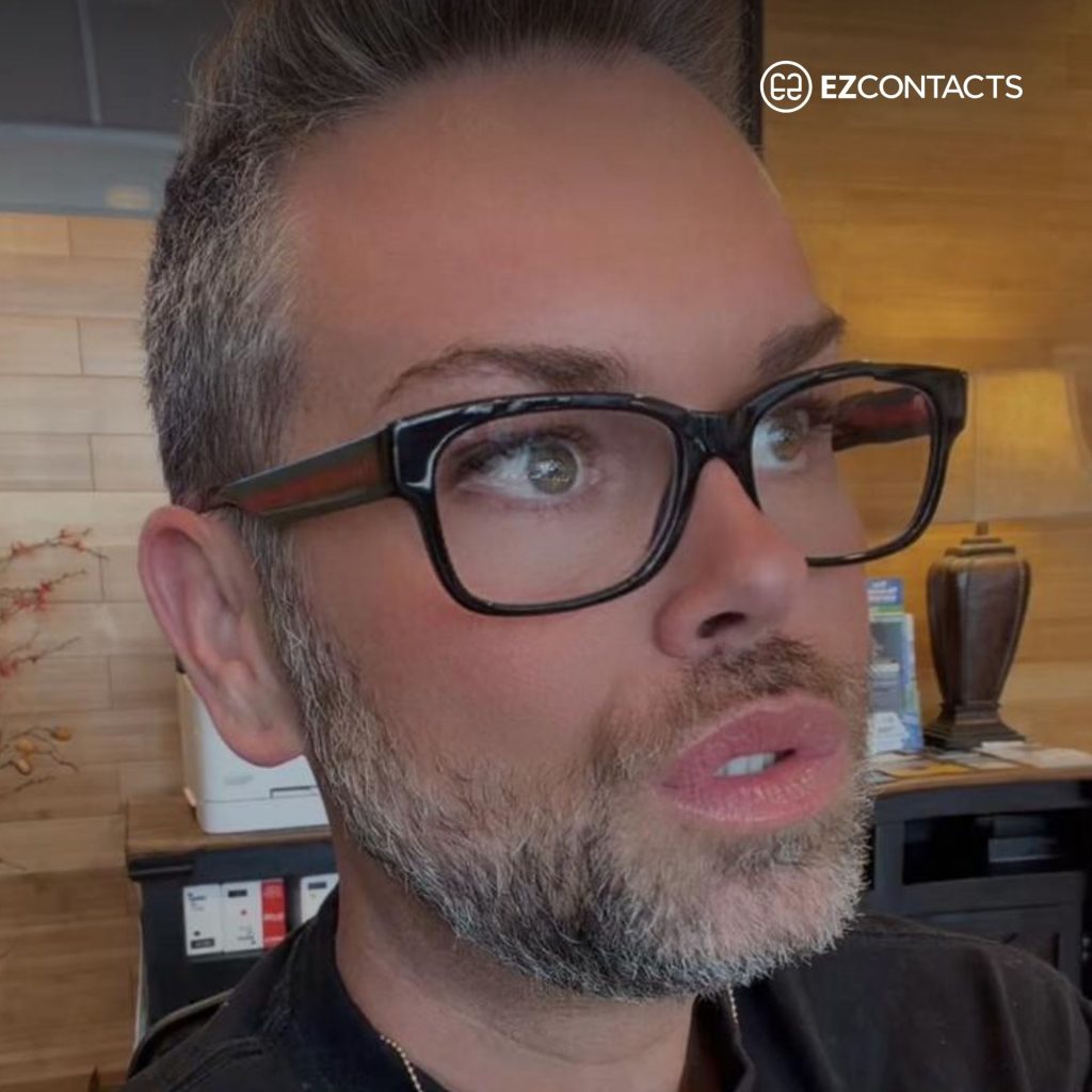 EZContacts customer wears Gucci GG0343O
