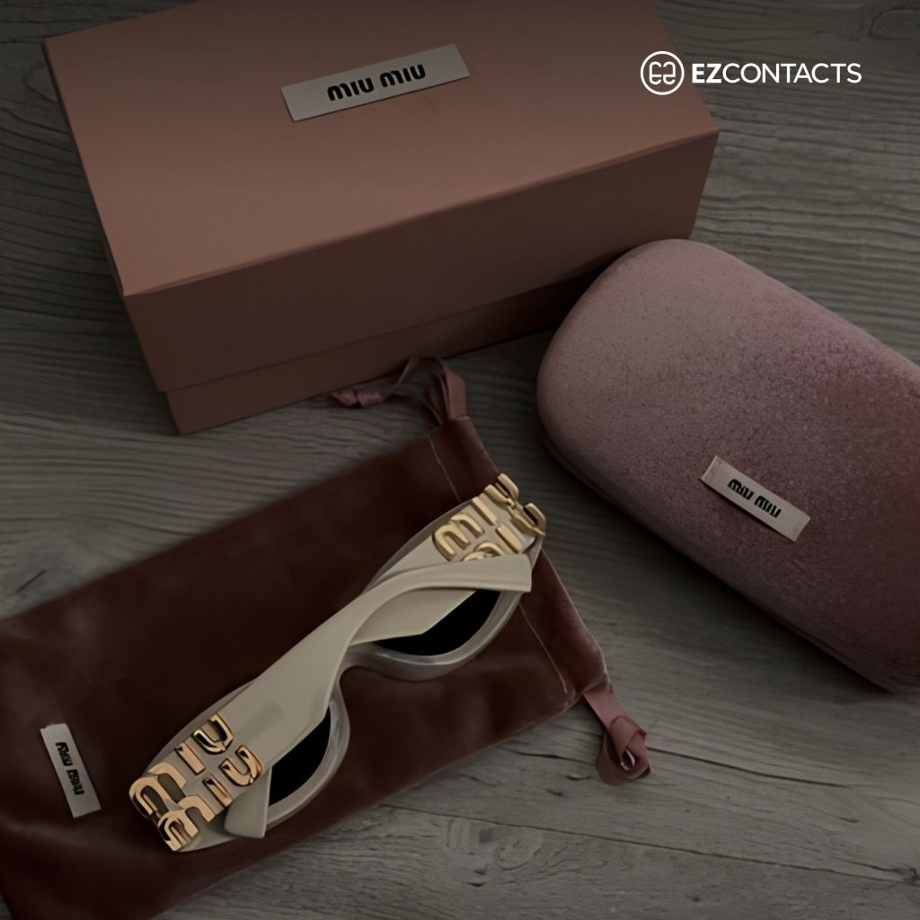 Miu Miu MU 11W sunglasses and packaging