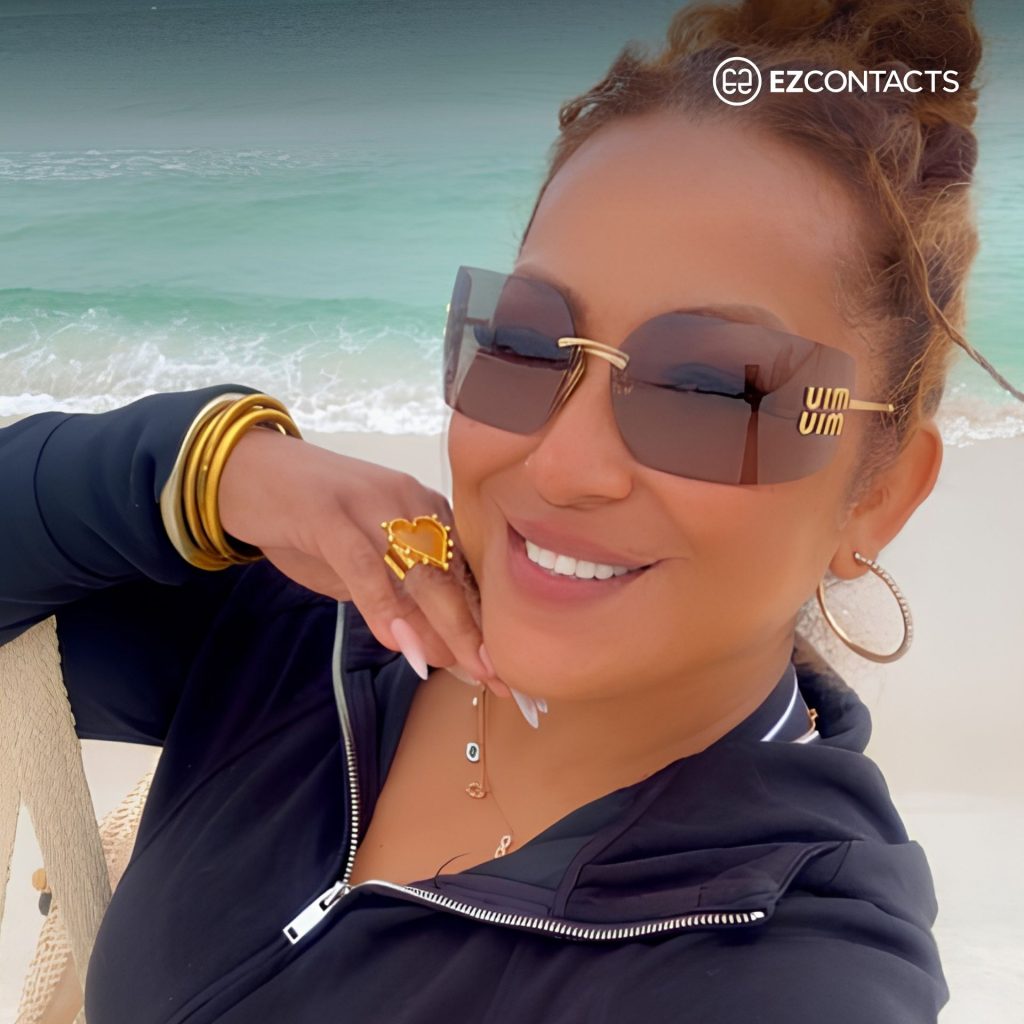 EZContacts customer wears miu miu mu 54YS sunglasses