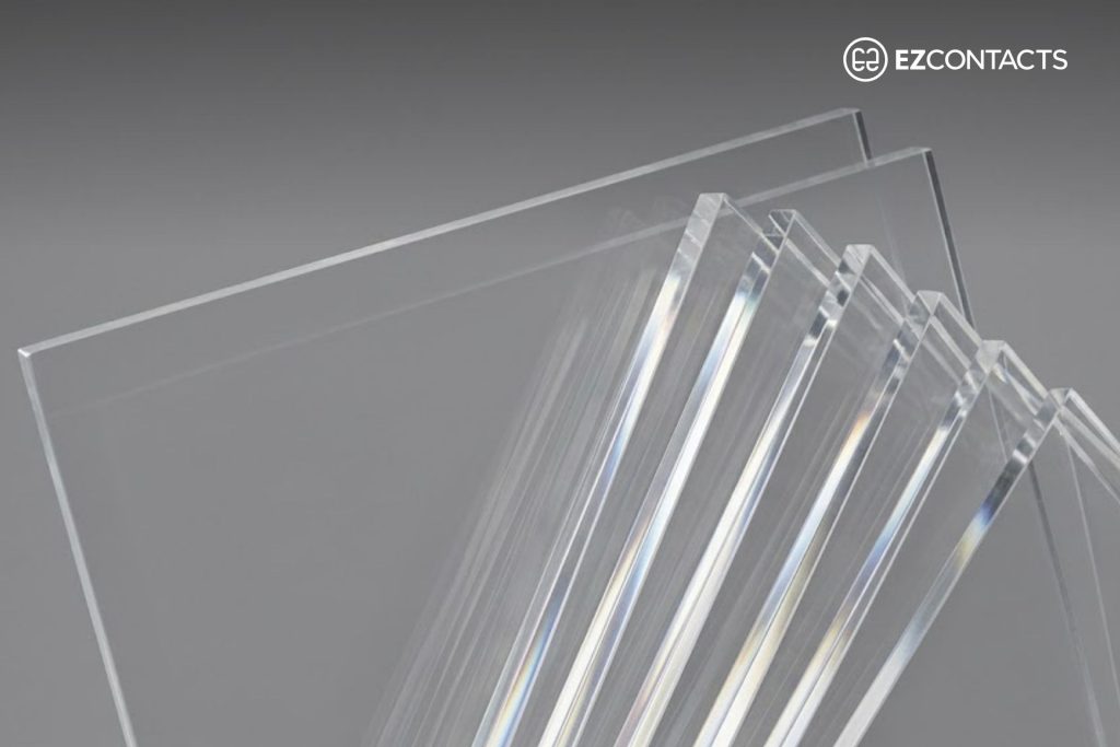 Sheets of Plexiglas made from PMMA
