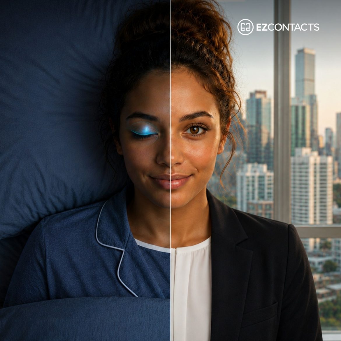Woman wearing an orthokeratology contact lens