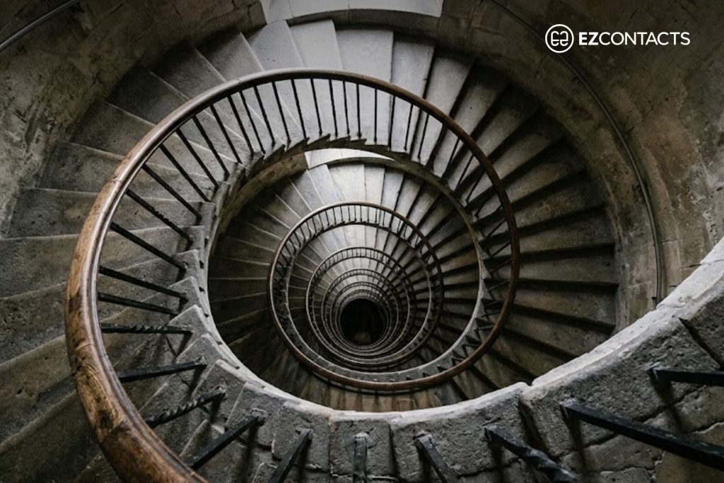 Infinite-looking spiral staircase