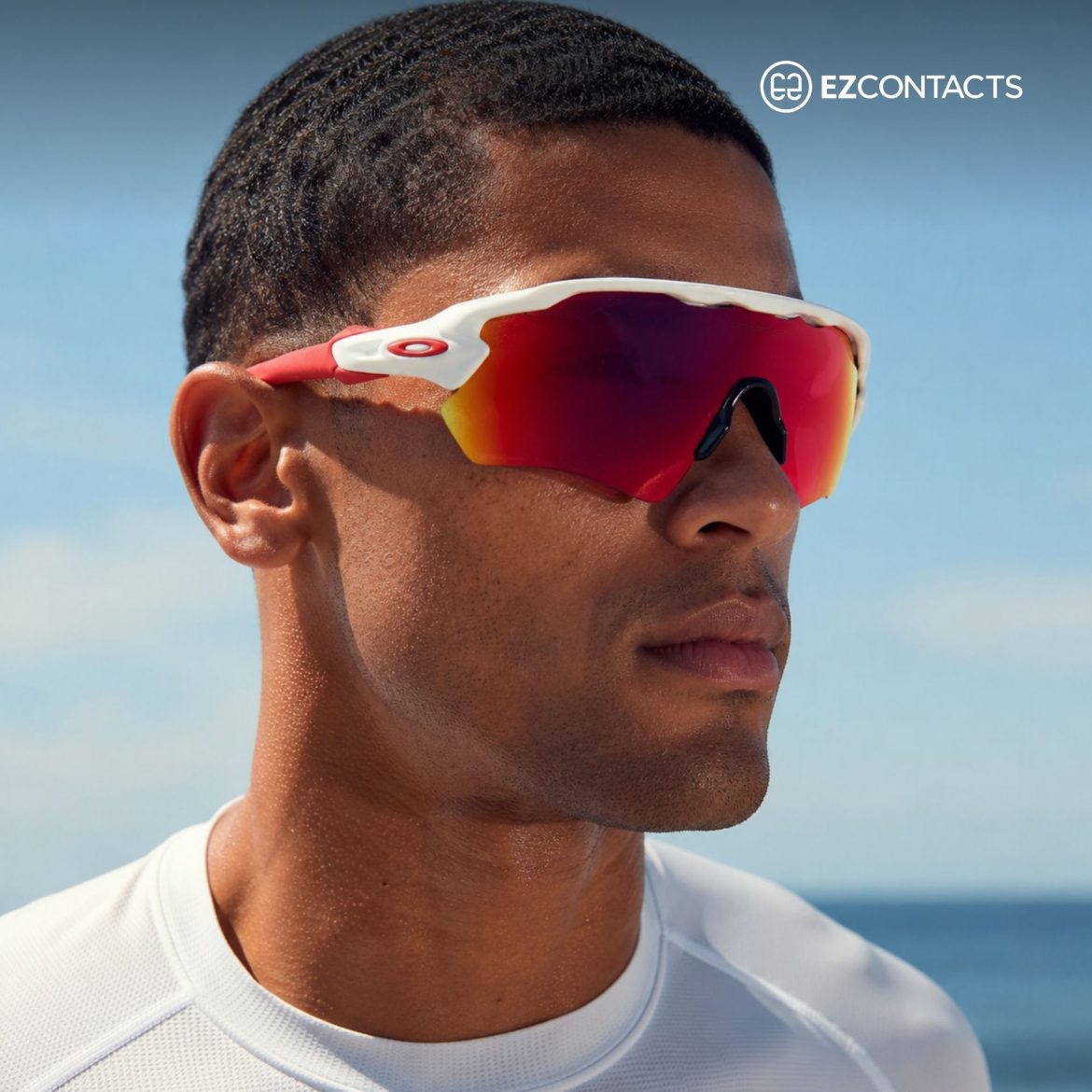 Man wearing Oakley Radar EV Path sunglasses