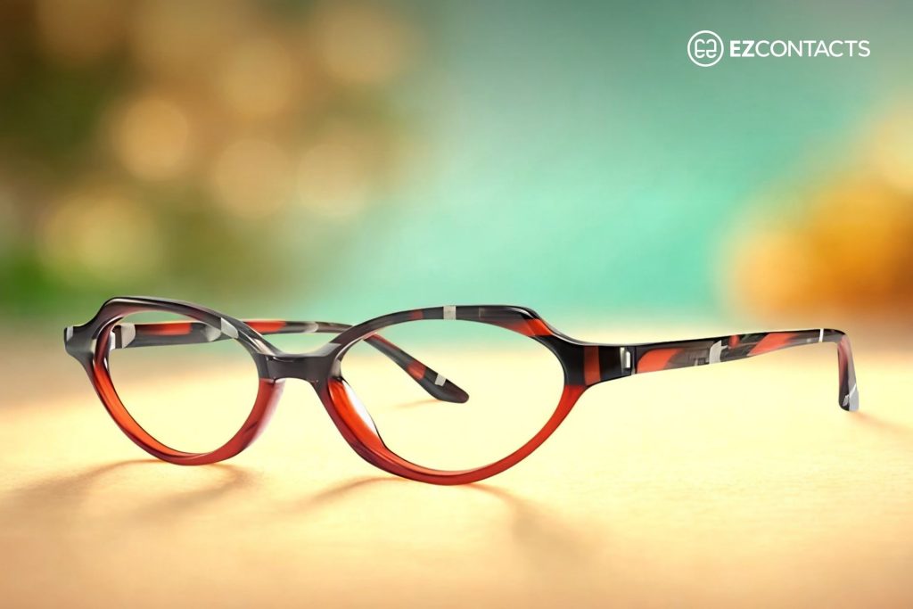 OGI Eyewear 7157 glasses with oval red and black frames