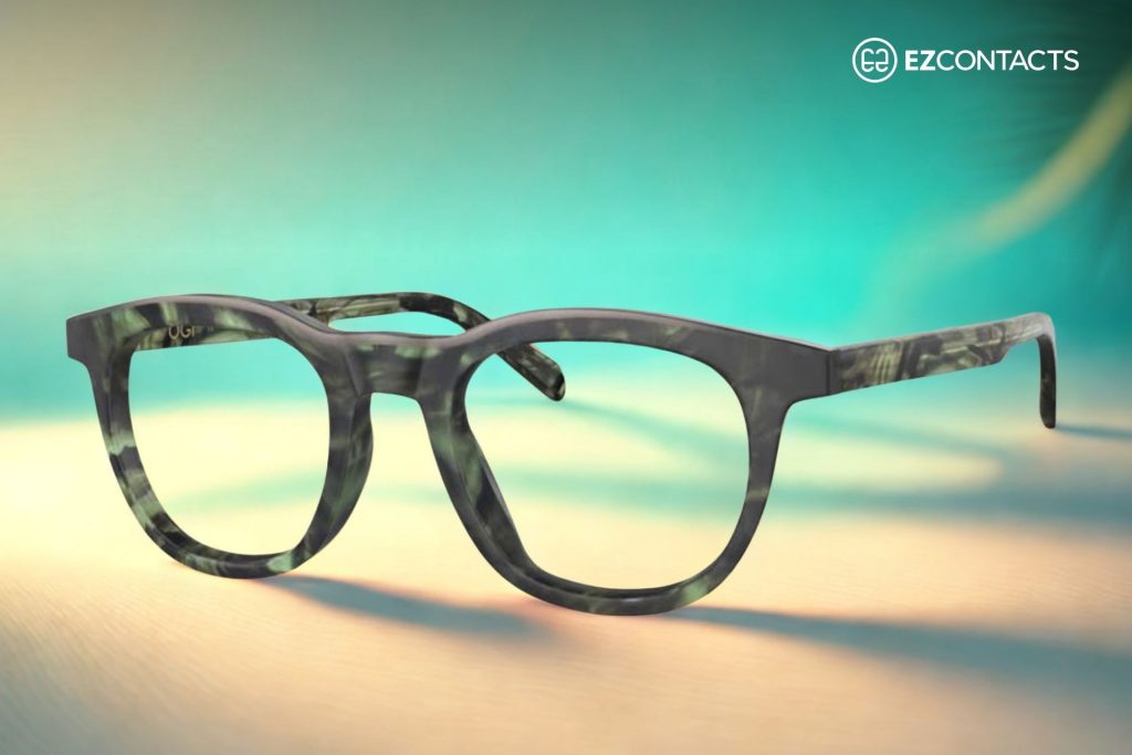 Blanding Turtle eyeglasses with dark green frames