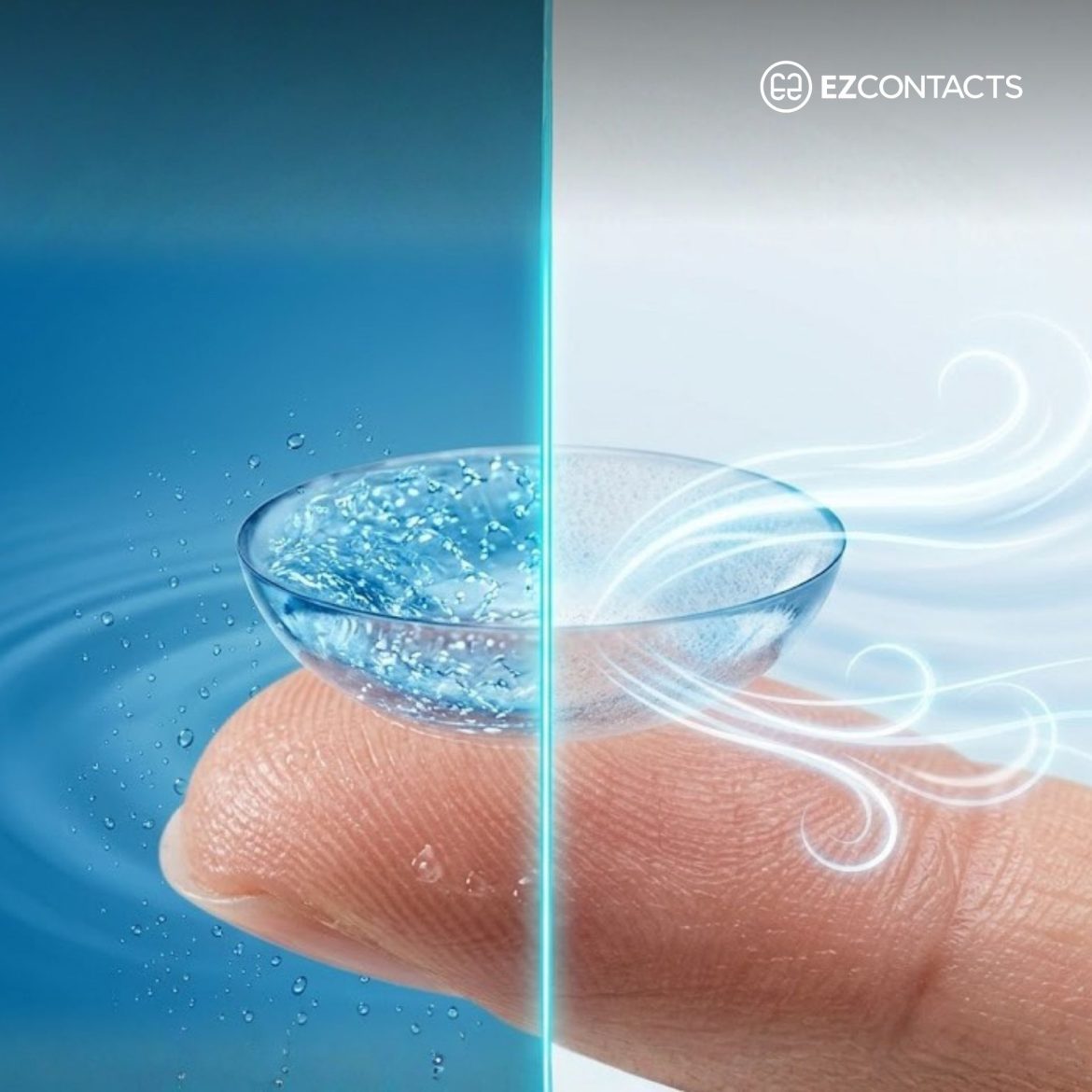 A Contact lens held on a finger