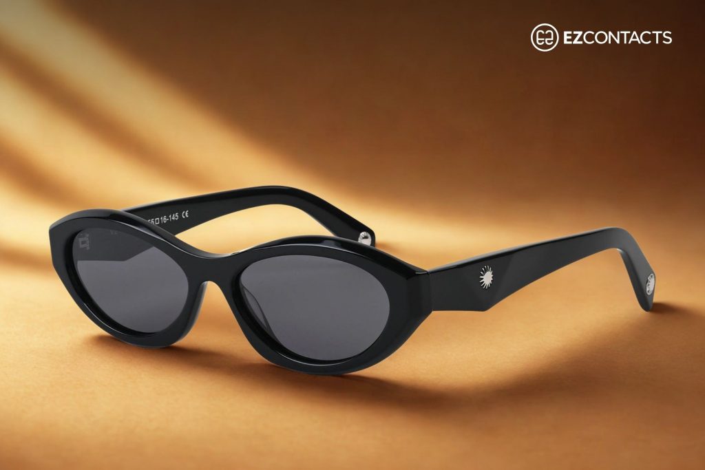 Vesari Nico black oval sunglasses