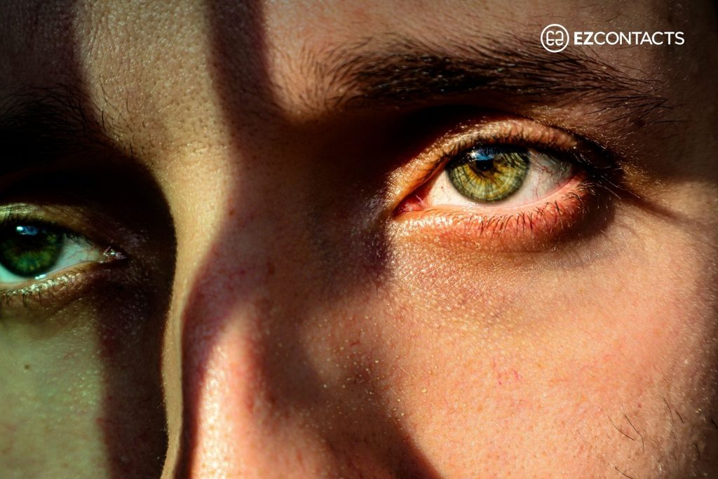 Man with green eyes