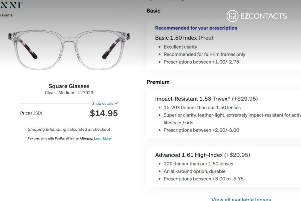 Zenni Optical basic lenses