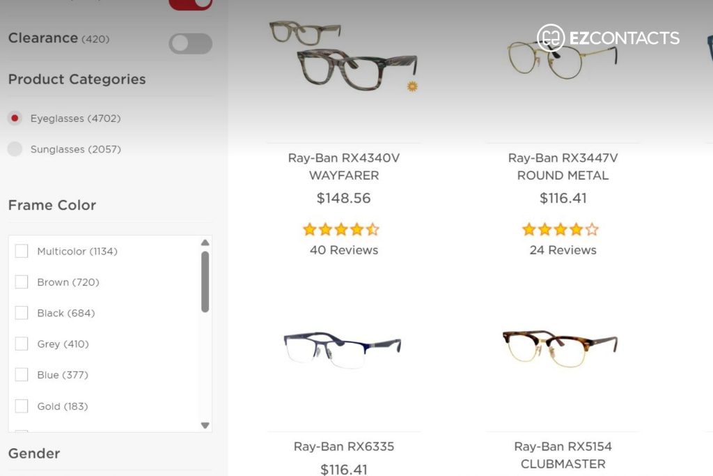 Deals page at EZContacts
