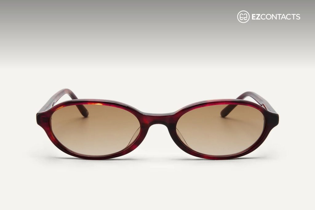 Baby frame in red tortoise with brown lenses